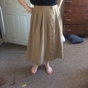 Khaki midi skirt